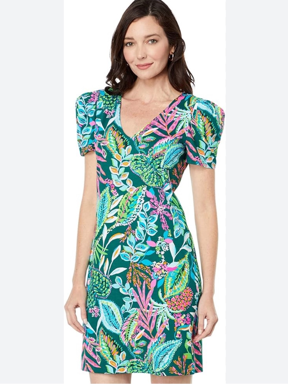 Lilly Pulitzer Aleece Dress Multi Sunshine Jungle Pima Cotton Size XS